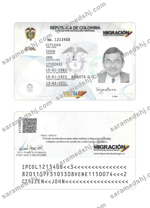 Colombia temporary protection leave card